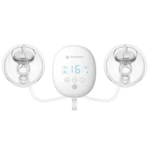 Digital breast pump with LCD display and USB-powered operation.