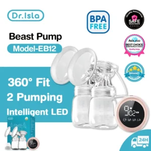 Dr.Isla electric breast pump with powerful suction and USB charging.