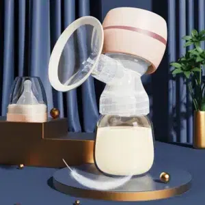 Portable electric breast pump with LED display and BPA-free bottle.